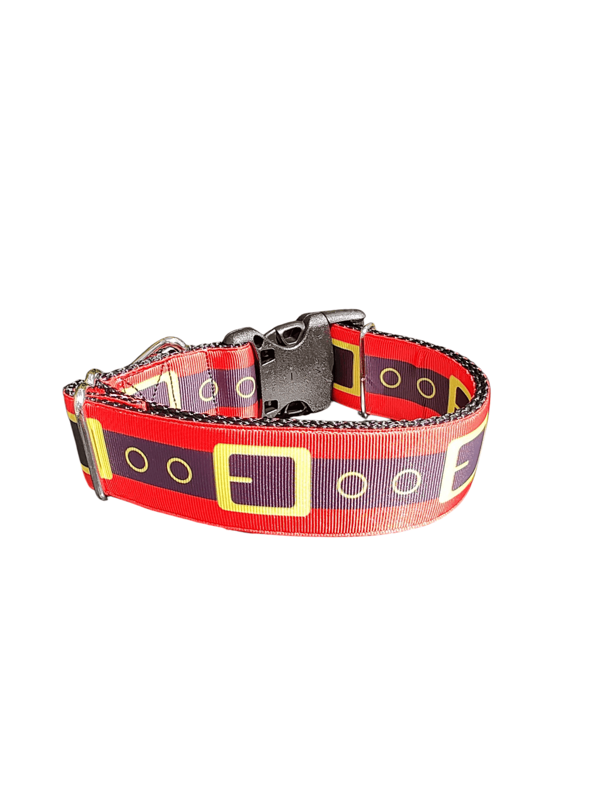 1.5" Wide Santa's Belt Nylon Dog Collar - American Bark Bliss
