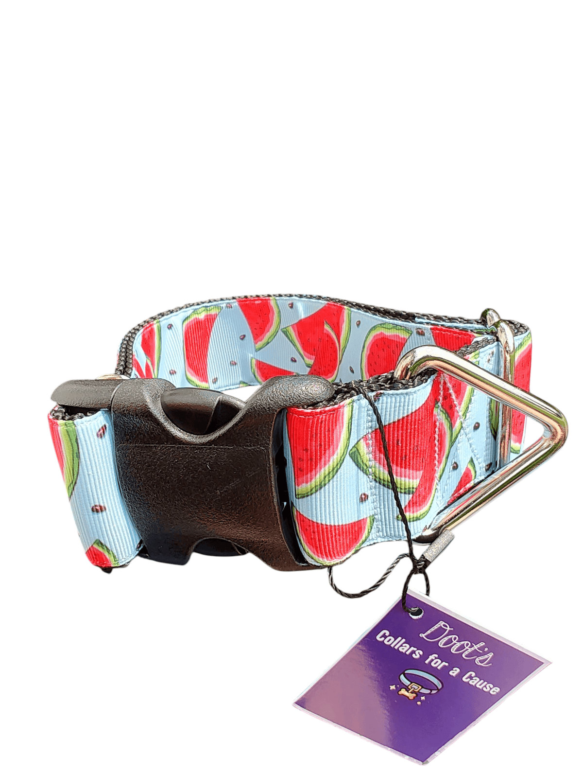 1.5" Wide Watermelon Wedges Nylon Dog Collar - American Bark Bliss