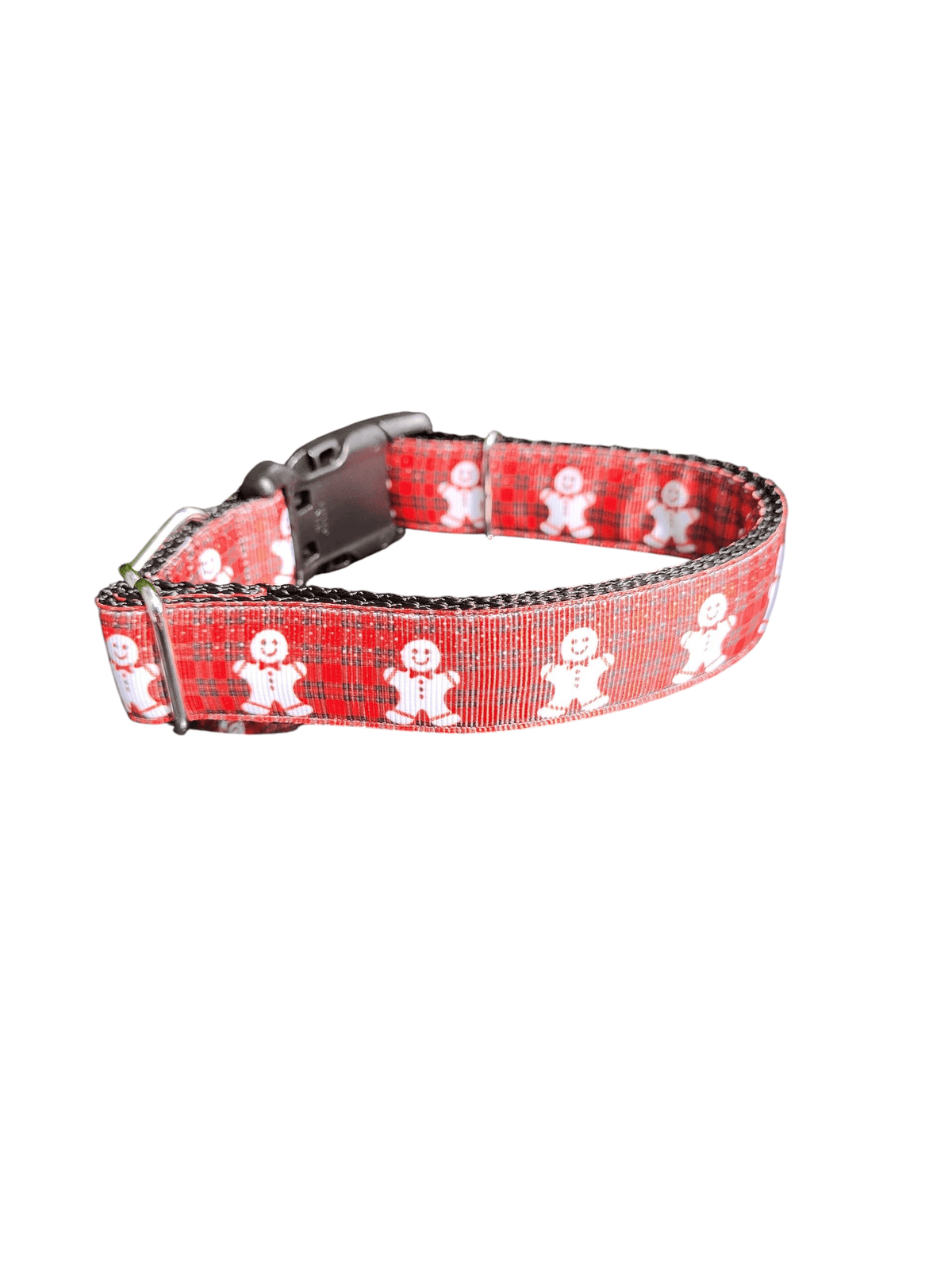 Plaid Gingerbread Man Nylon Dog Collar - American Bark Bliss