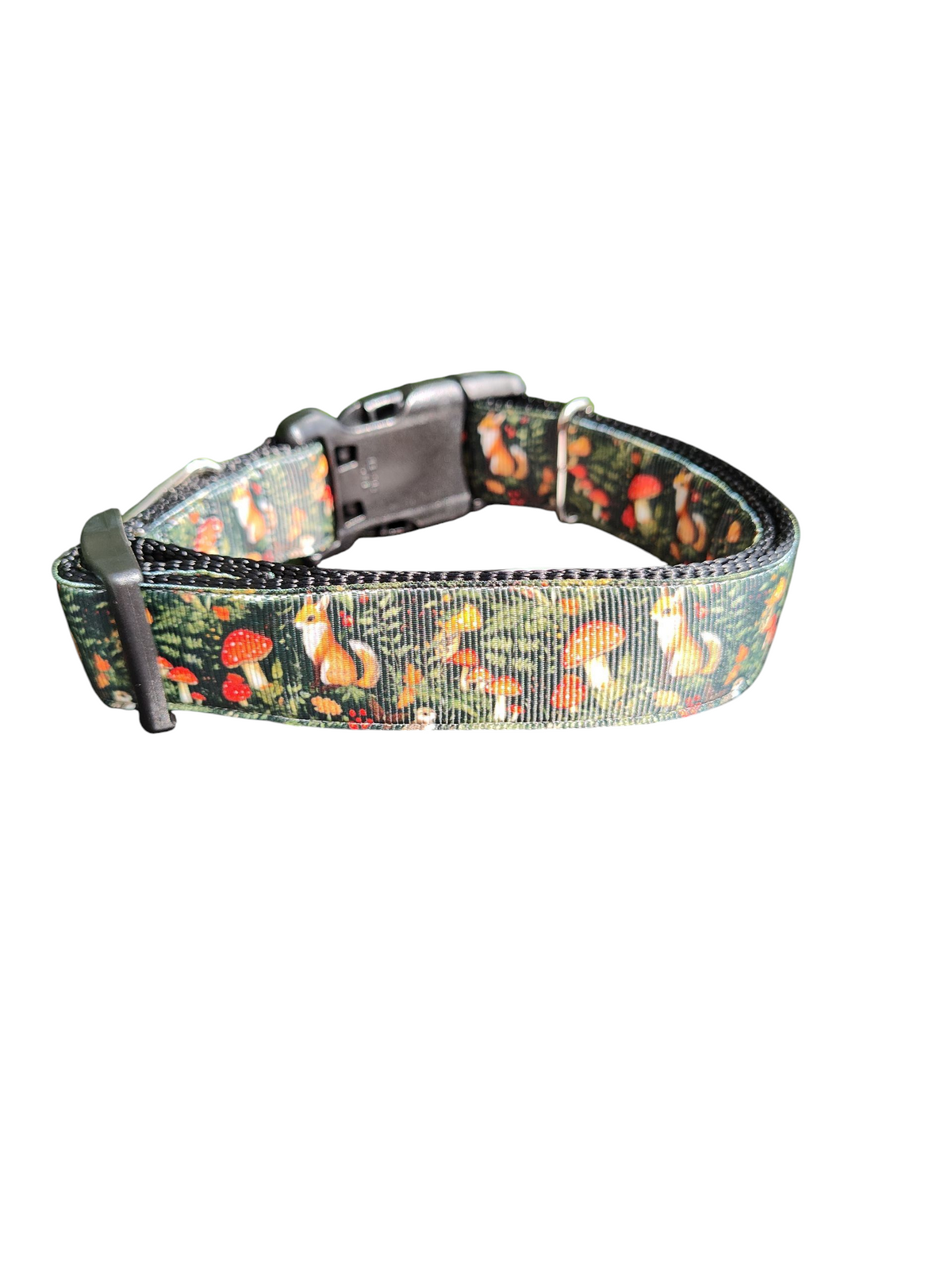 Mushrooms and Foxes Nylon Dog Collar - American Bark Bliss