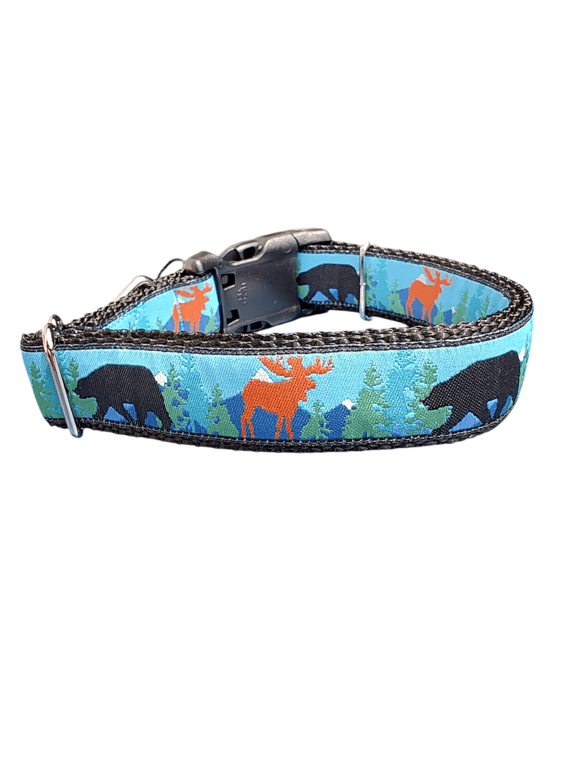 Moose and Bear Nylon Dog Collar - American Bark Bliss