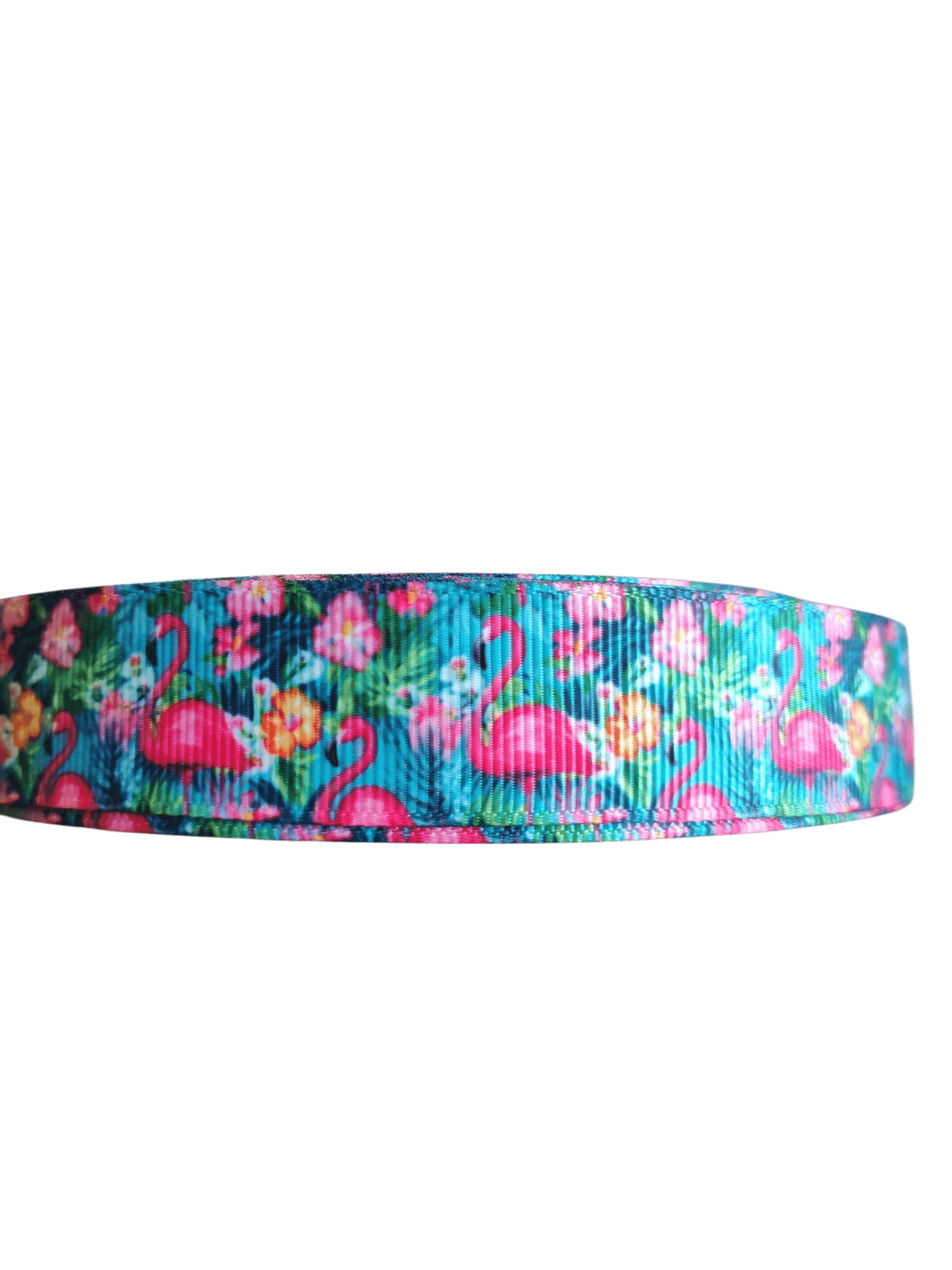 Floral Flamingo Nylon Dog Collar Adjustable Made in USA - American Bark Bliss