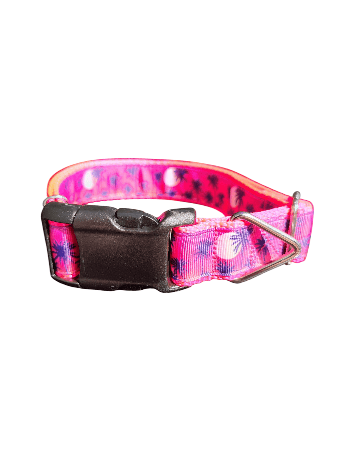 Pink Palm Trees Nylon Dog Collar - American Bark Bliss