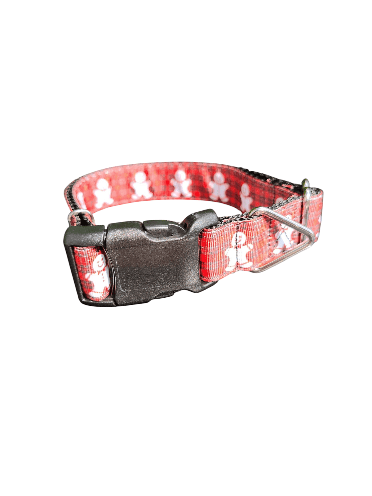 Plaid Gingerbread Man Nylon Dog Collar - American Bark Bliss