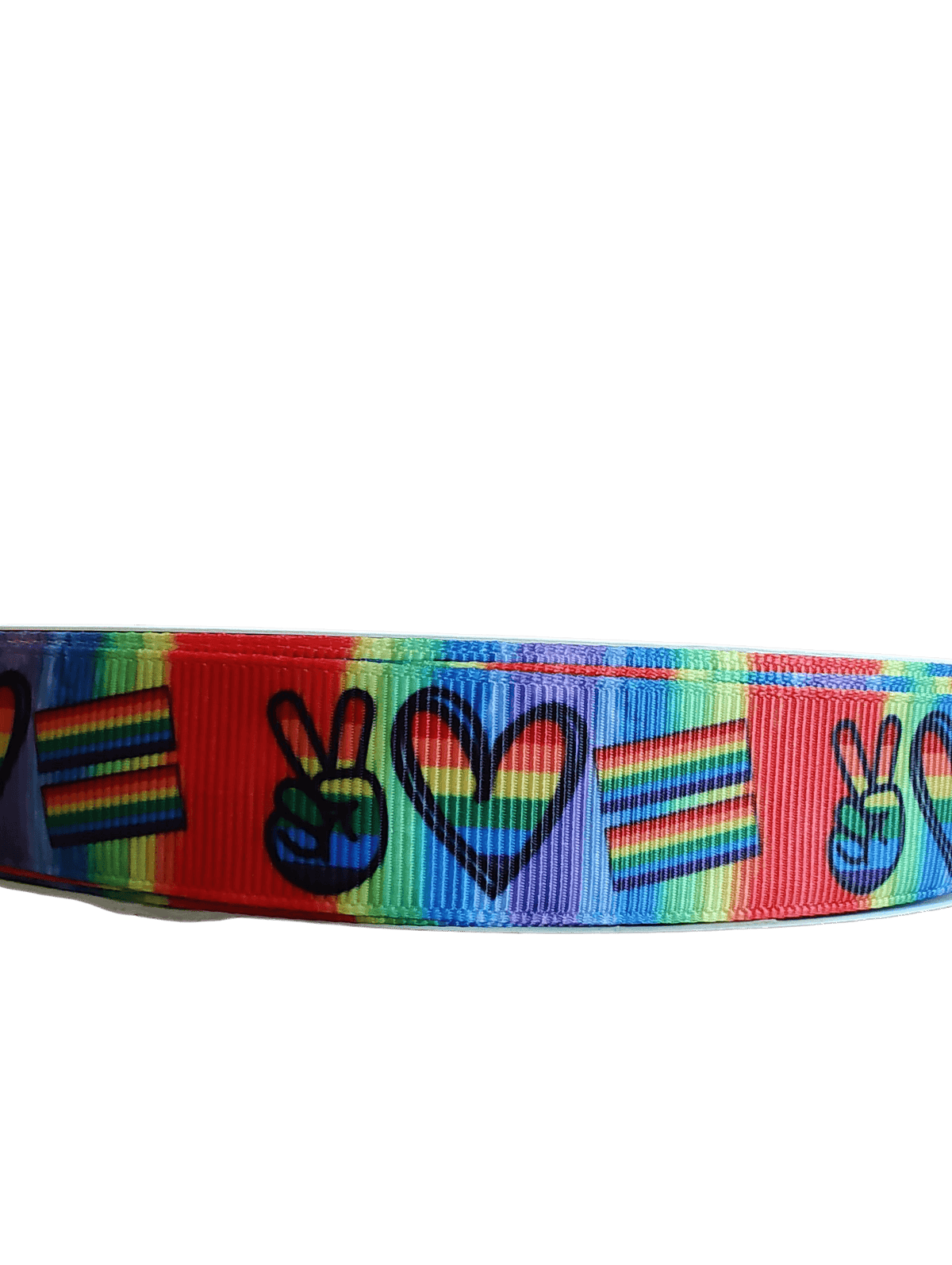 Peace Love Pride Nylon Dog Collar Made In USA Supports Homeless Pets - American Bark Bliss