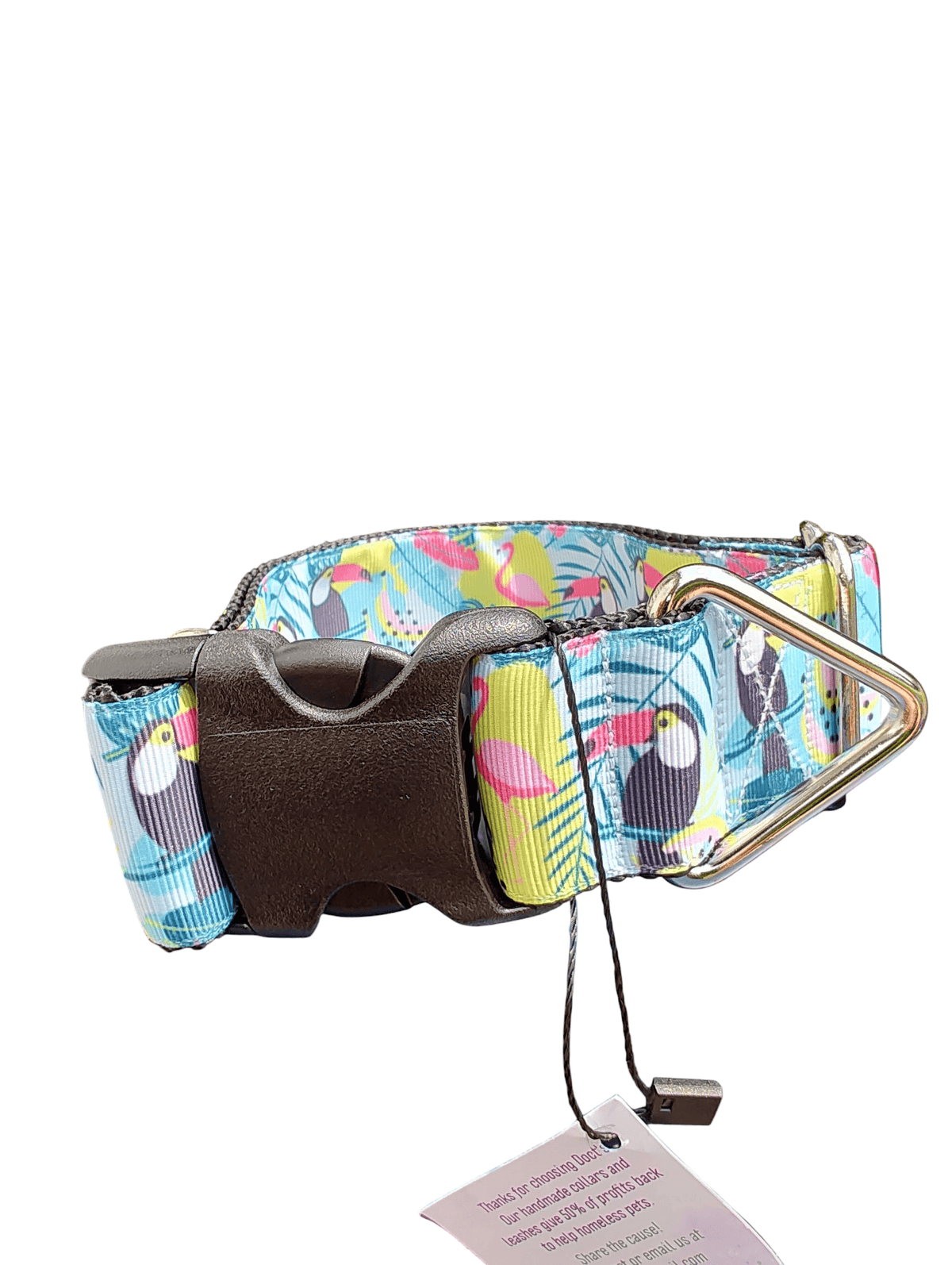 1.5" Wide Tropical Toucans Nylon Dog Collar - American Bark Bliss