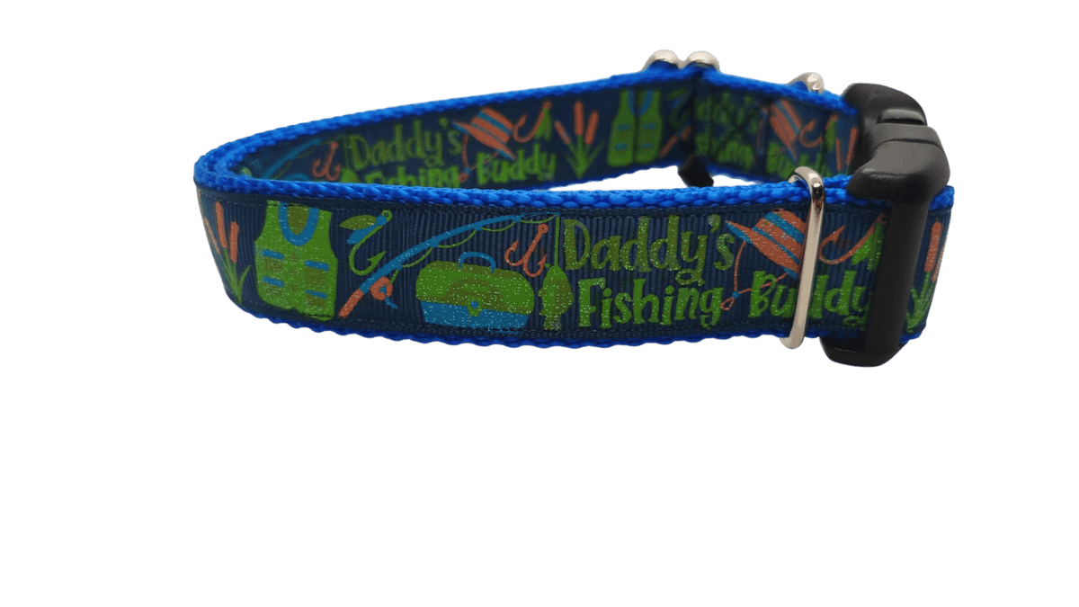 Daddy's Fishing Buddy Nylon Dog Collar - American Bark Bliss