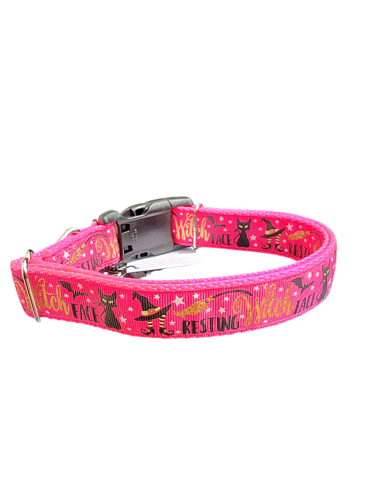 Resting Witch Face Nylon Dog Collar - American Bark Bliss