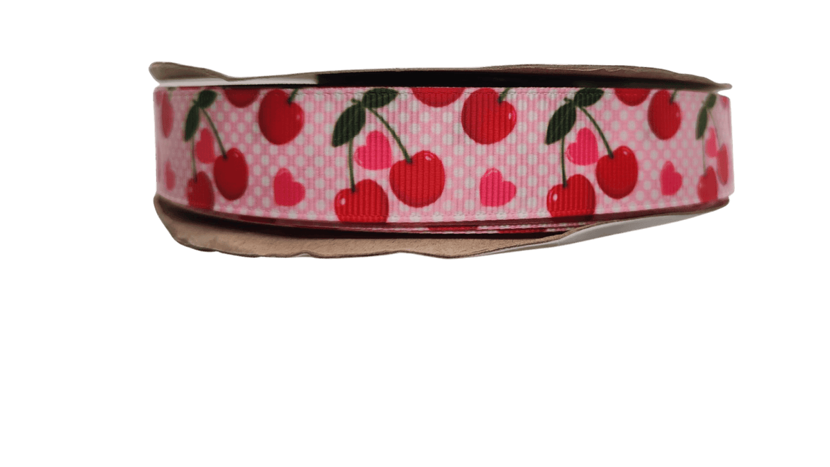 Pink Cherries Nylon Dog Collar - American Bark Bliss