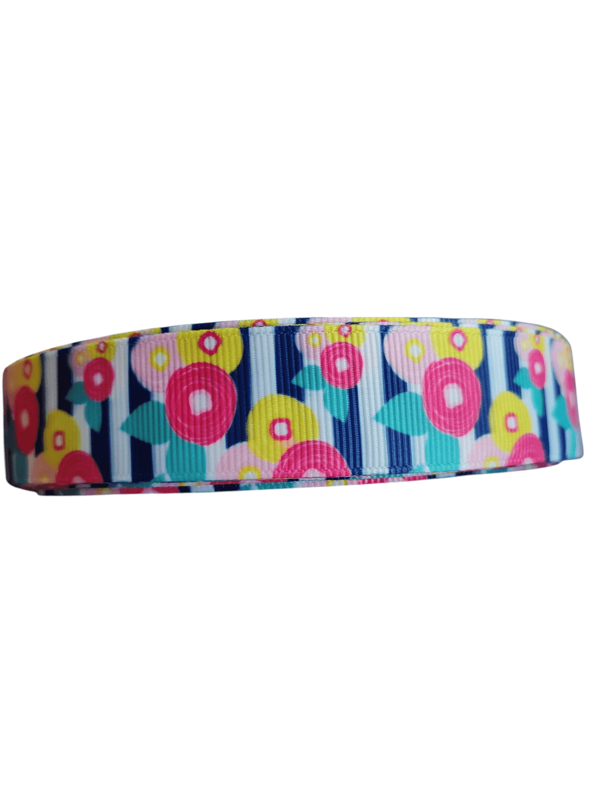 Flowers & Stripes Nylon Dog Collar - American Bark Bliss