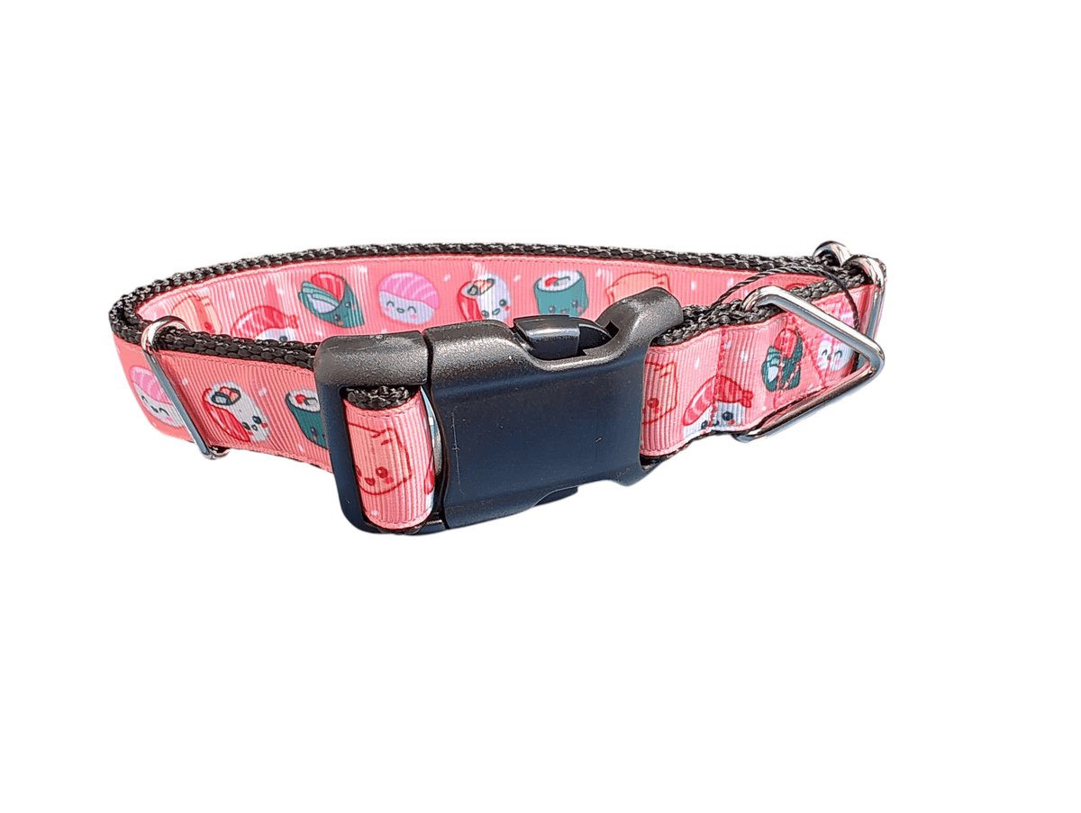 Pink Sushi Nylon Dog Collar - American Bark Bliss