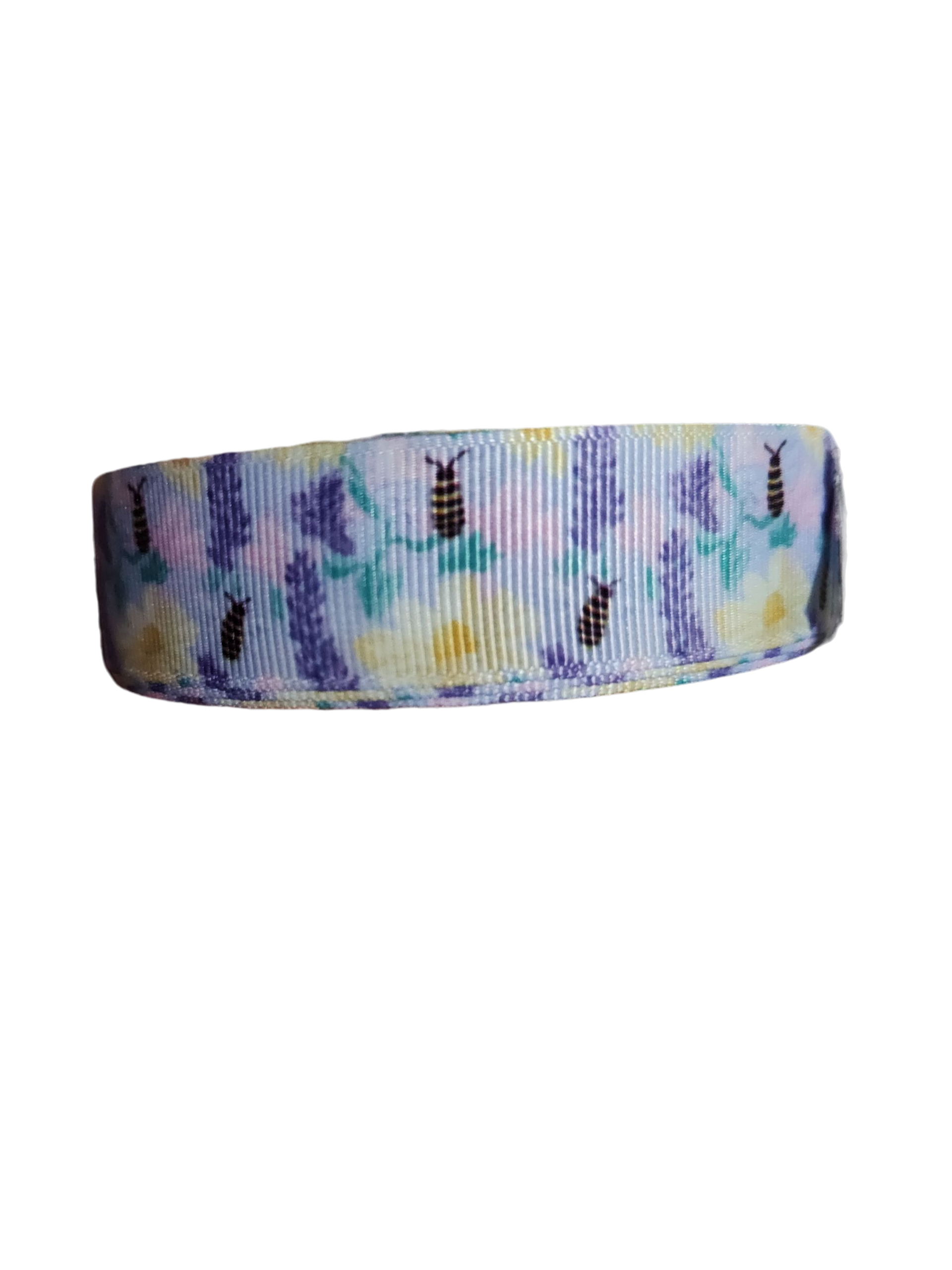 Lavender Bees Nylon Dog Collar One Inch Wide Durable Heavy Duty Made In USA - American Bark Bliss