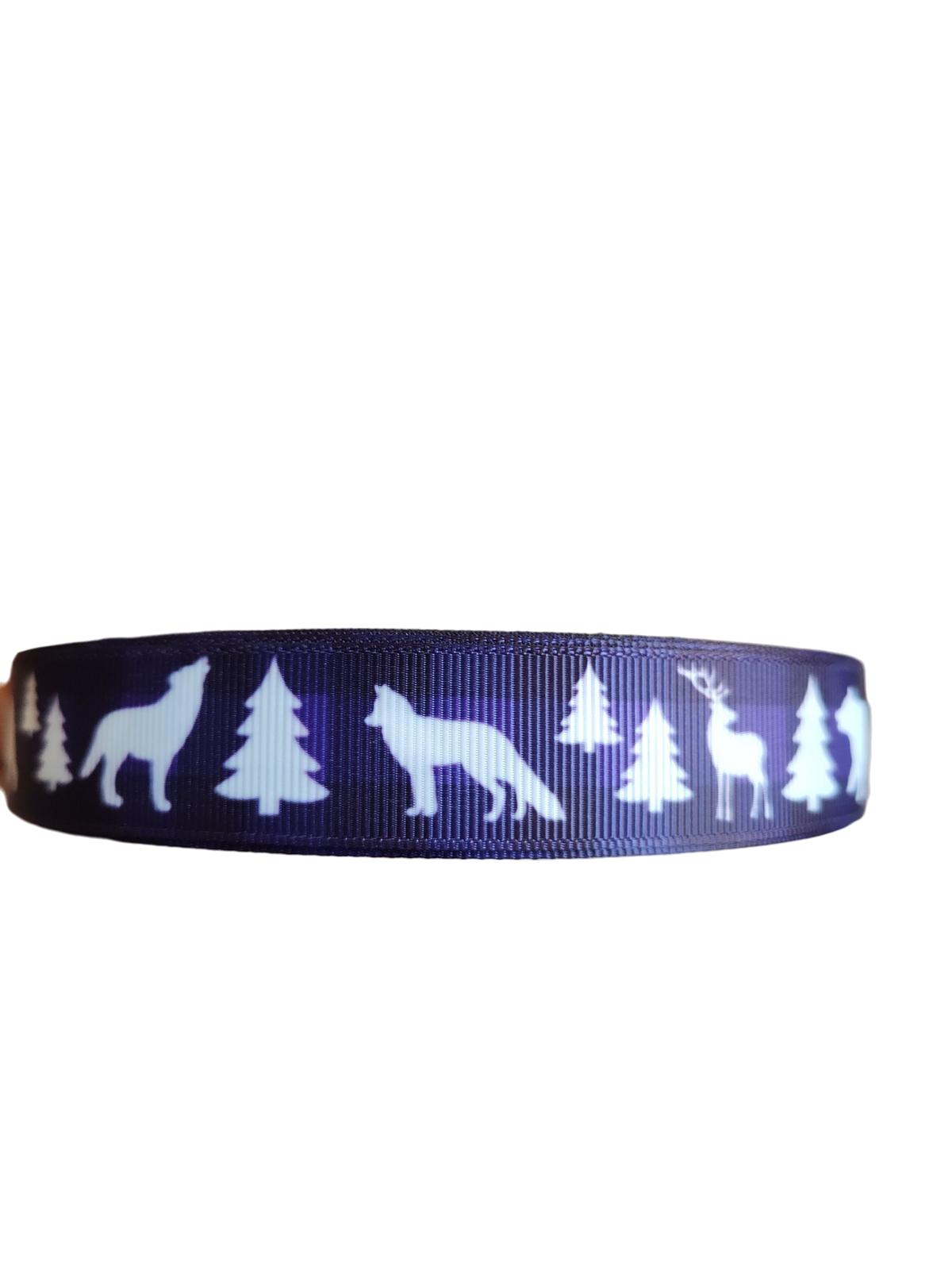 Purple Plaid Wildlife Nylon Dog Collar Handmade In USA Medium To XL Sizes - American Bark Bliss