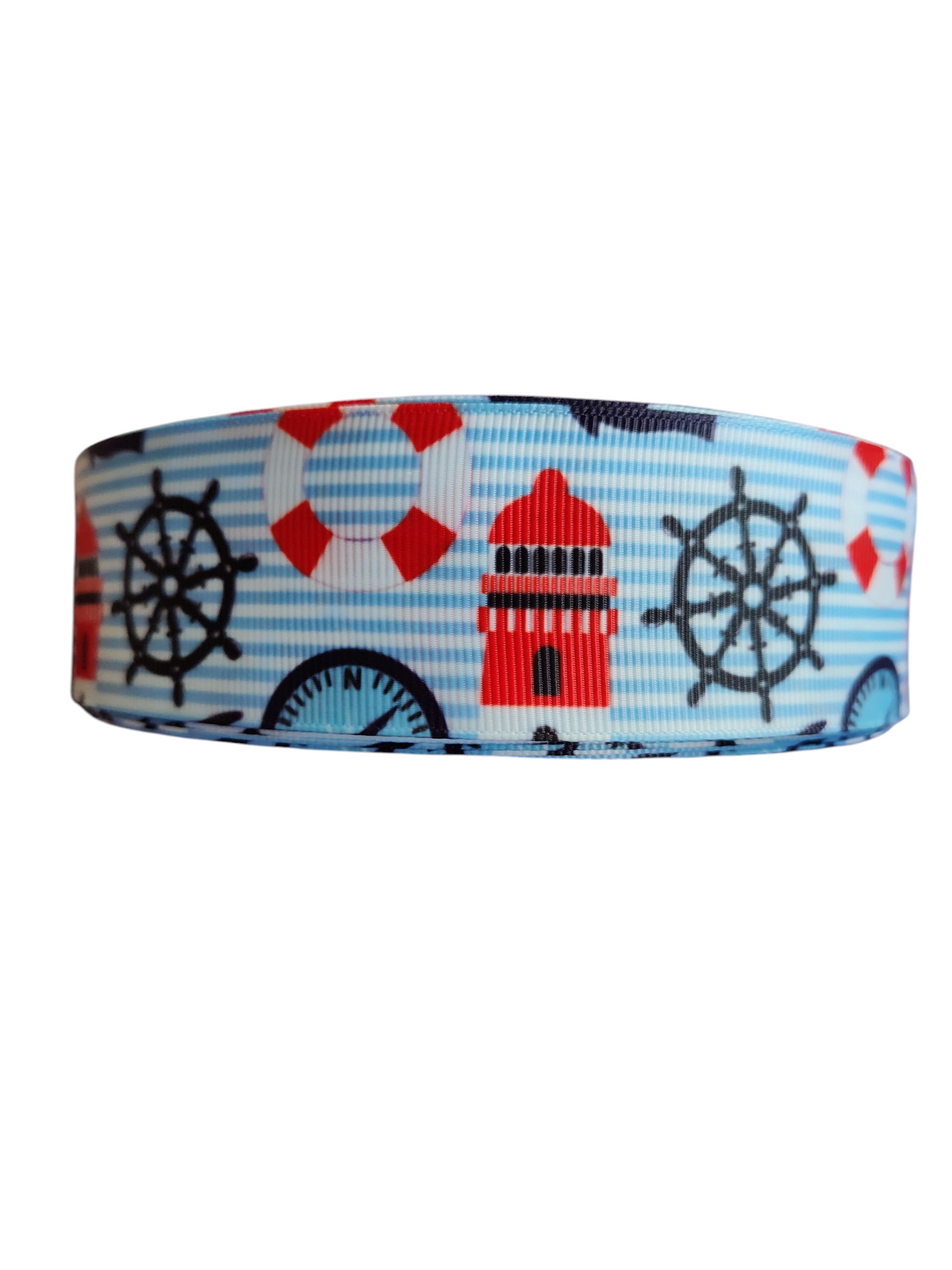 1.5" Wide Lighthouse Nylon Dog Collar - American Bark Bliss