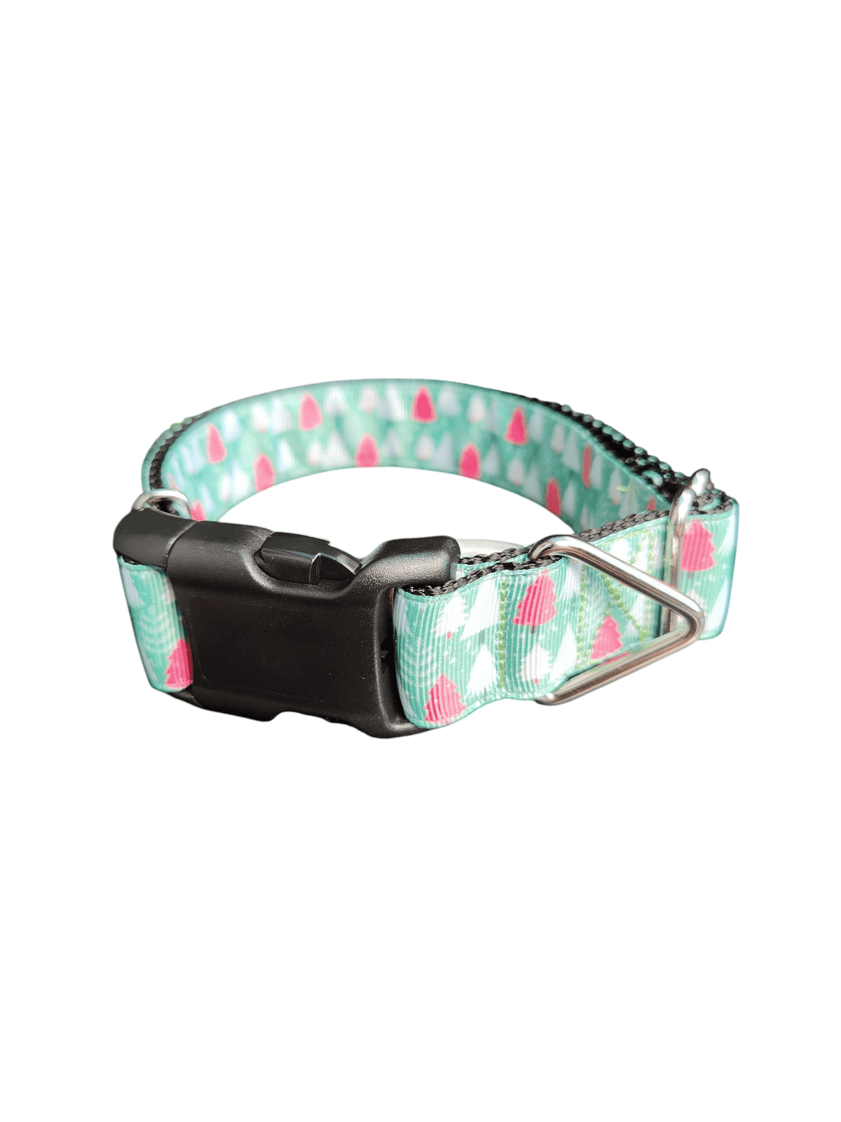 Green and Pink Trees Nylon Dog Collar - American Bark Bliss