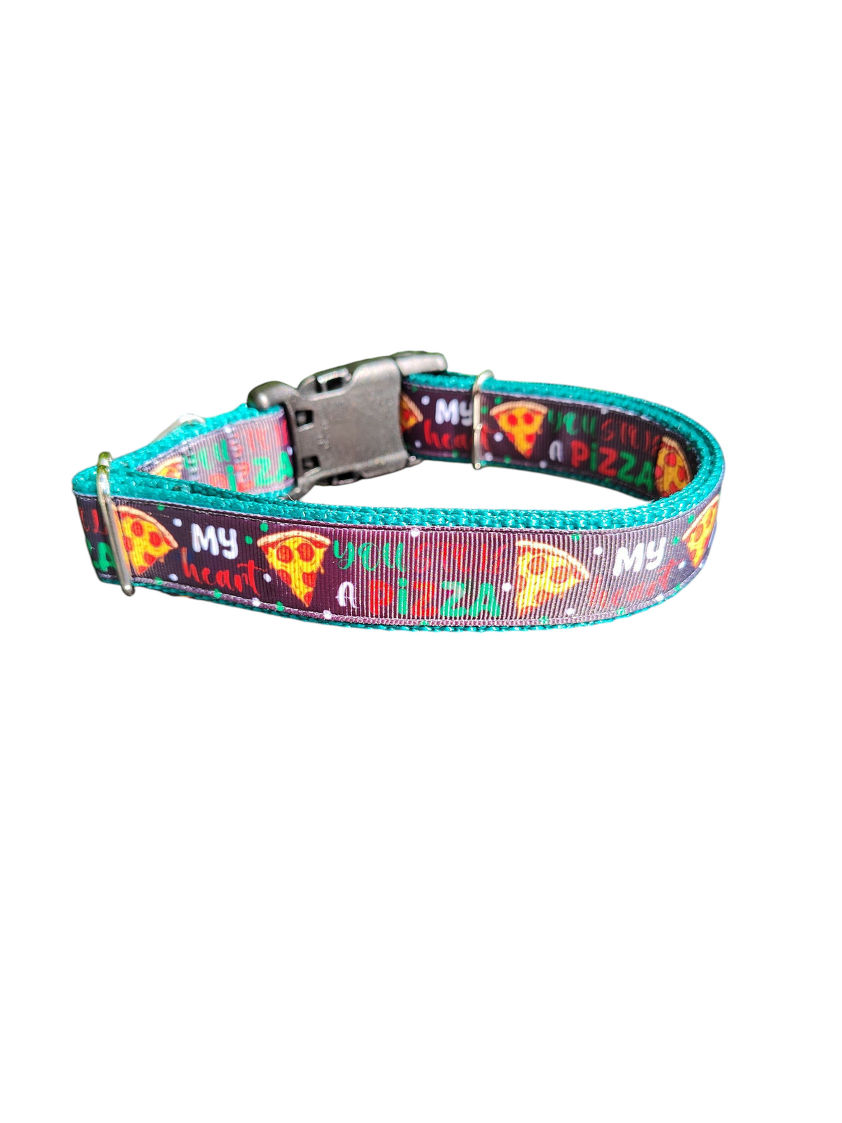 Pizza My Heart Nylon Dog Collar - American Bark Bliss