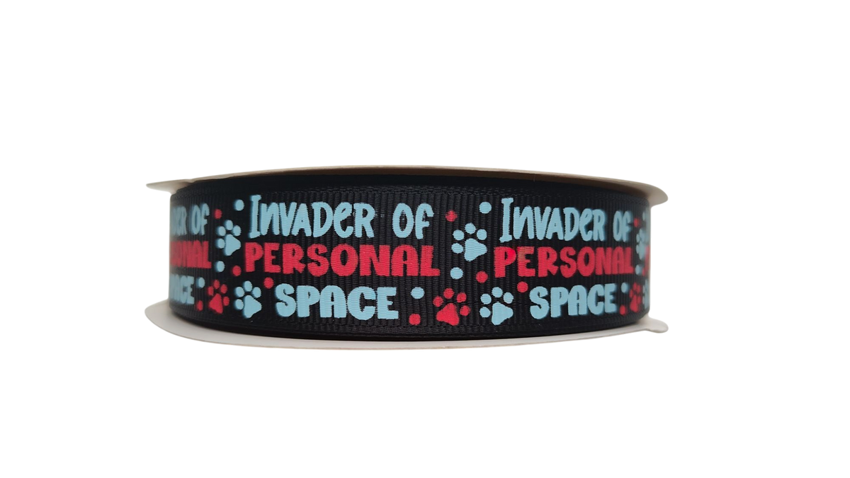 Invader of Personal Space Black Nylon Dog Collar - American Bark Bliss
