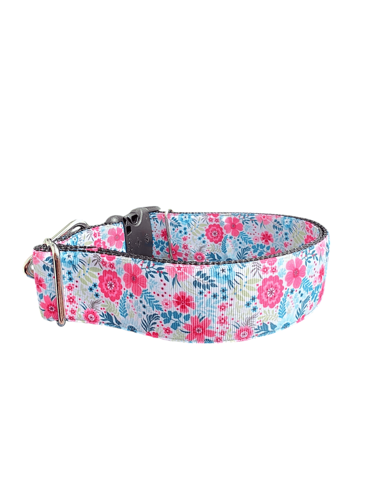 1.5" Wide Bright Floral Nylon Dog Collar - American Bark Bliss