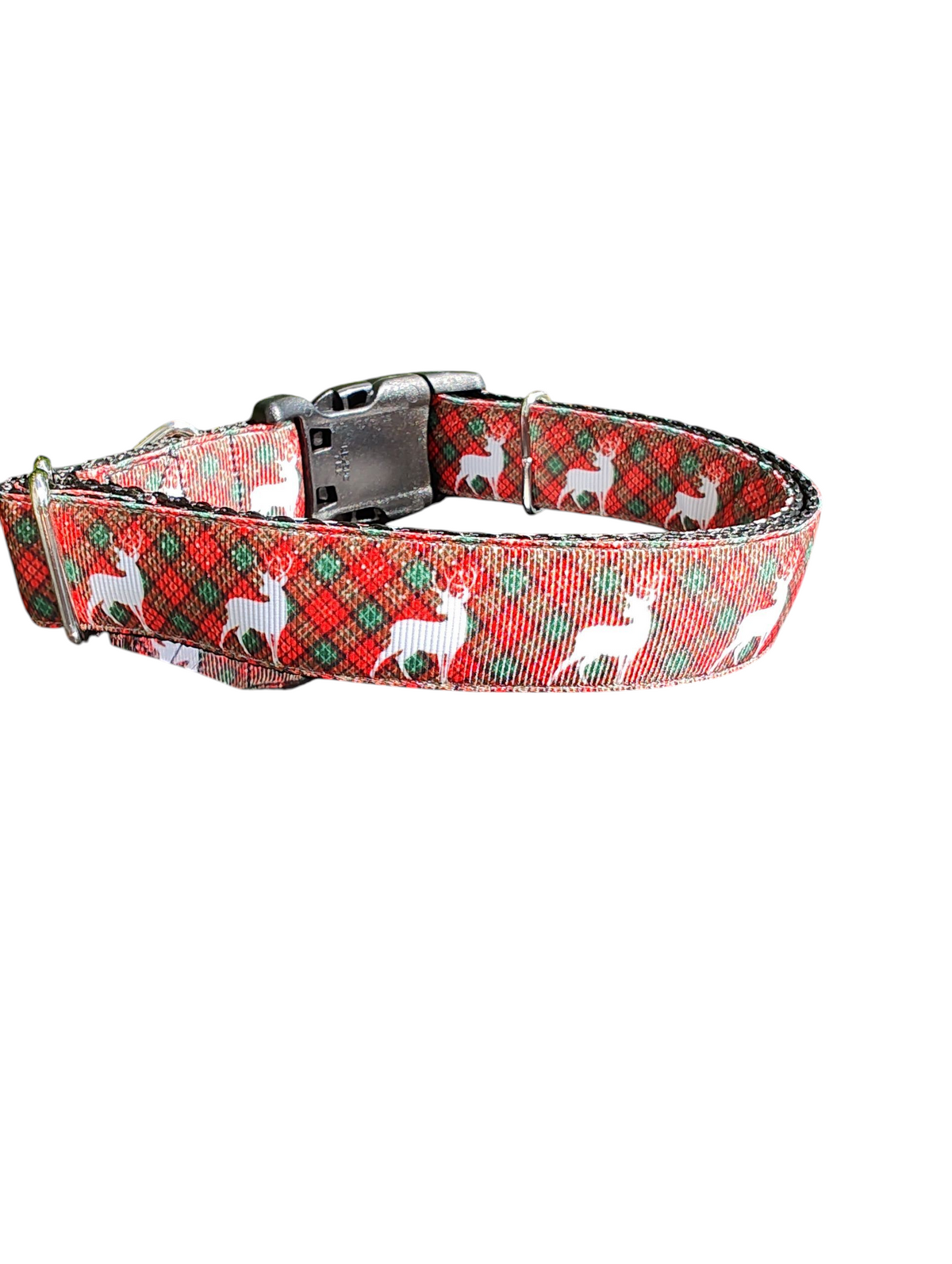 Tartan Plaid Deer Nylon Dog Collar - American Bark Bliss