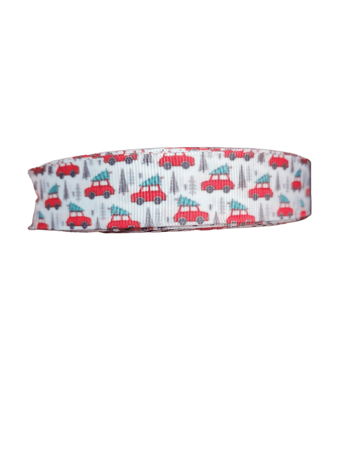 Red Truck Trees Nylon Dog Collar And Leash One Inch Heavy Duty Made In USA - American Bark Bliss