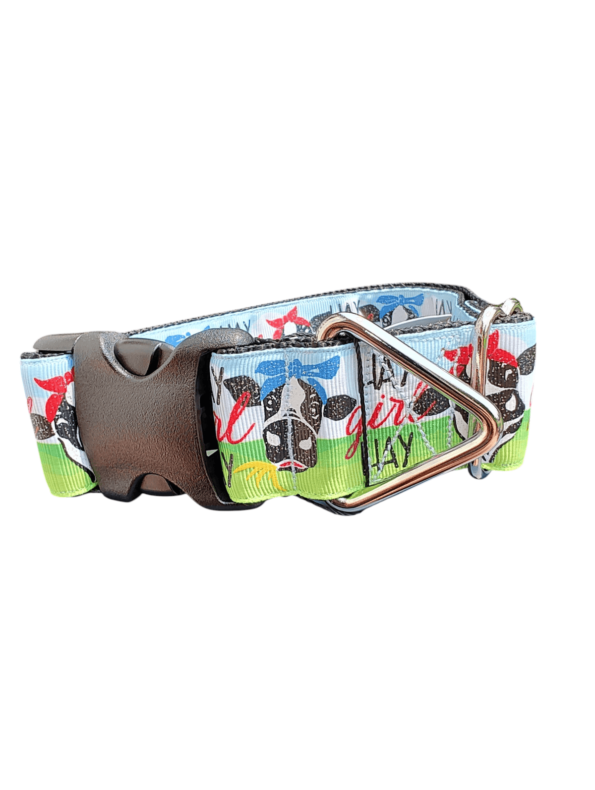 1.5" Wide Hay Girl Hay Cow Nylon Dog Collar - American Bark Bliss