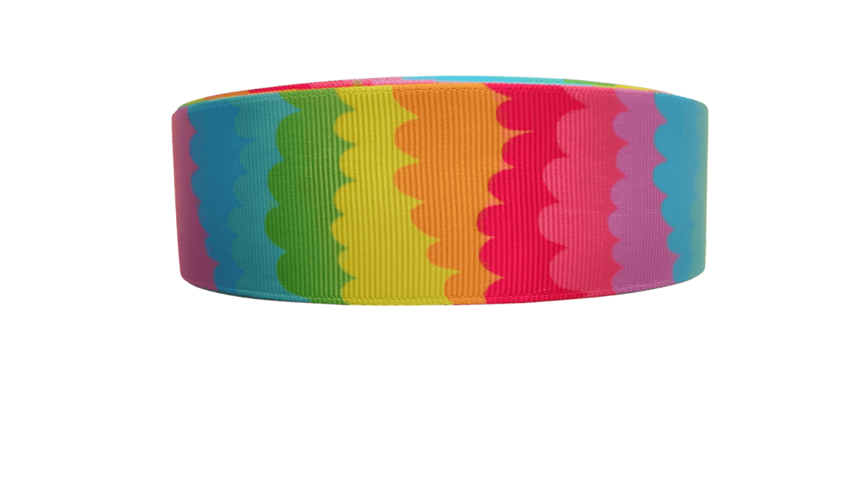 1.5" Wide Rainbow Ripple Nylon Dog Collar - American Bark Bliss