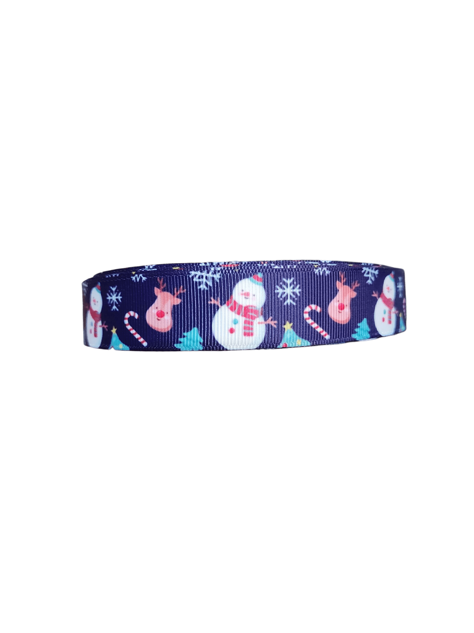 Snowmen And Reindeer Nylon Dog Collar And Leash Handmade In USA - American Bark Bliss