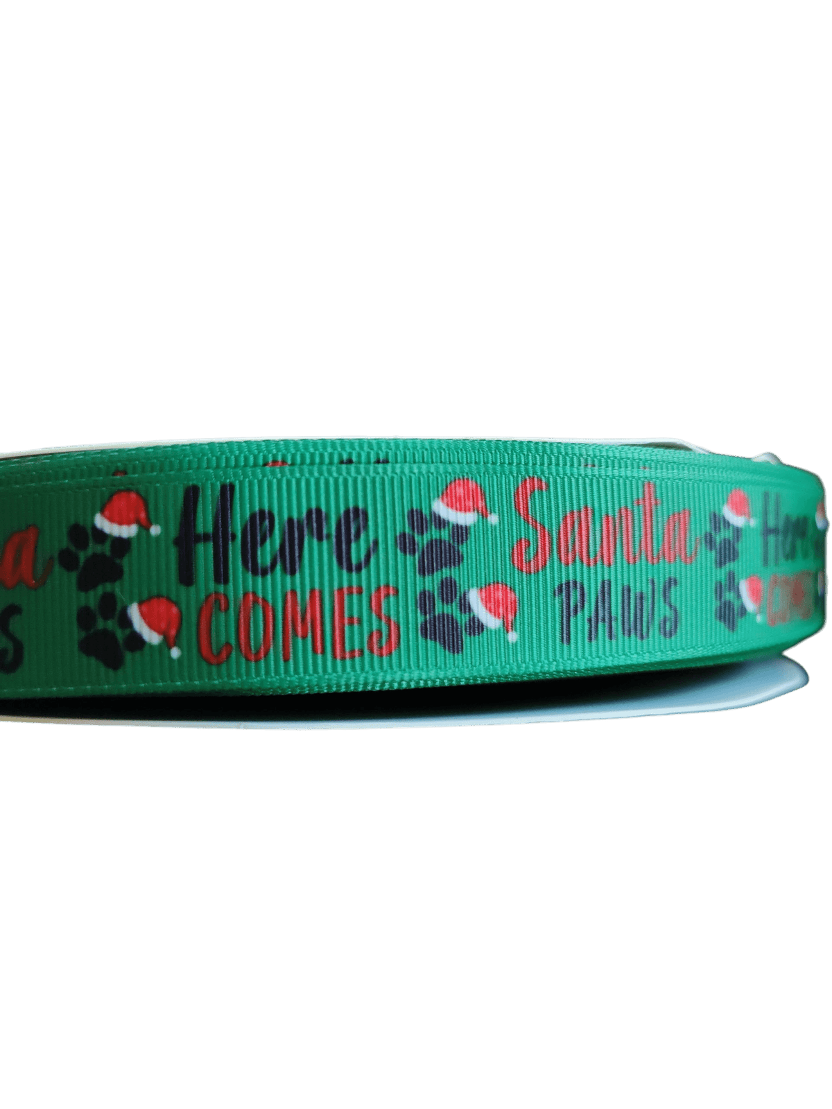 Here Comes Santa Paws Nylon Dog Collar And Leash Adjustable Set Made In USA - American Bark Bliss