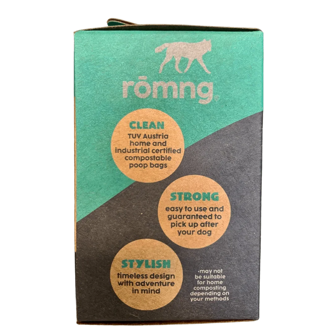 compostable plant-based dog poop bags + bamboo dispenser