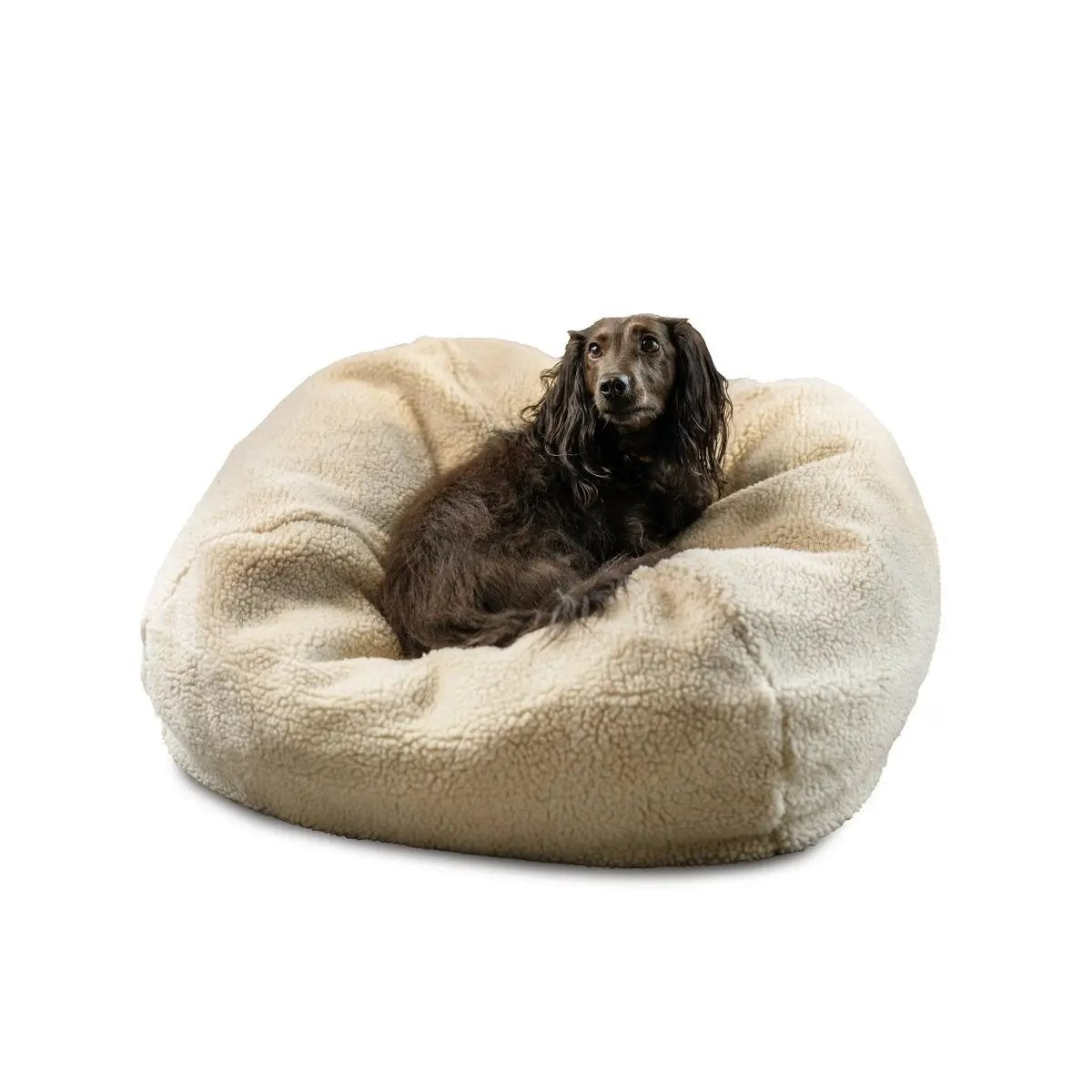 Sherpa Puff Ball Pet Bed for Cozy Comfort - American Bark Bliss