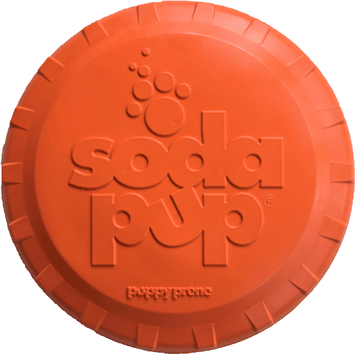 Bottle Top Flyer Durable Rubber Retrieving Frisbee - Orange - American Bark Bliss