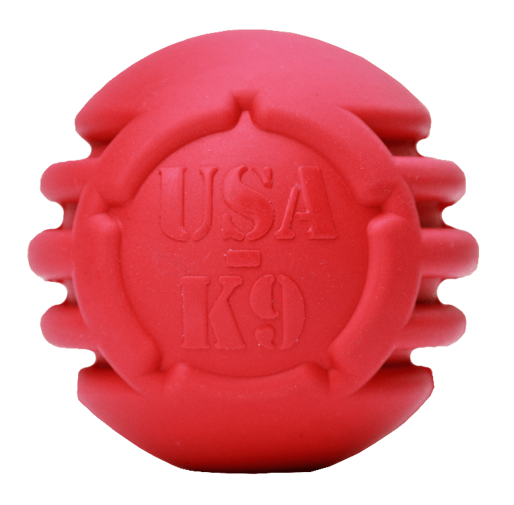 USA-K9 Stars and Stripes Ultra-Durable Rubber Chew Ball - American Bark Bliss