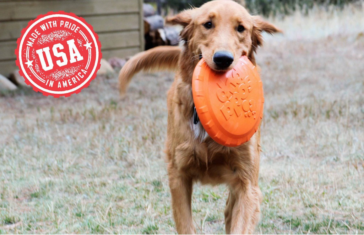 Bottle Top Flyer Durable Rubber Retrieving Frisbee - Orange - American Bark Bliss