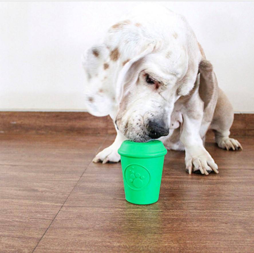 Coffee Cup eDispener Durable Rubber Chew Toy and Treat Dispenser - American Bark Bliss