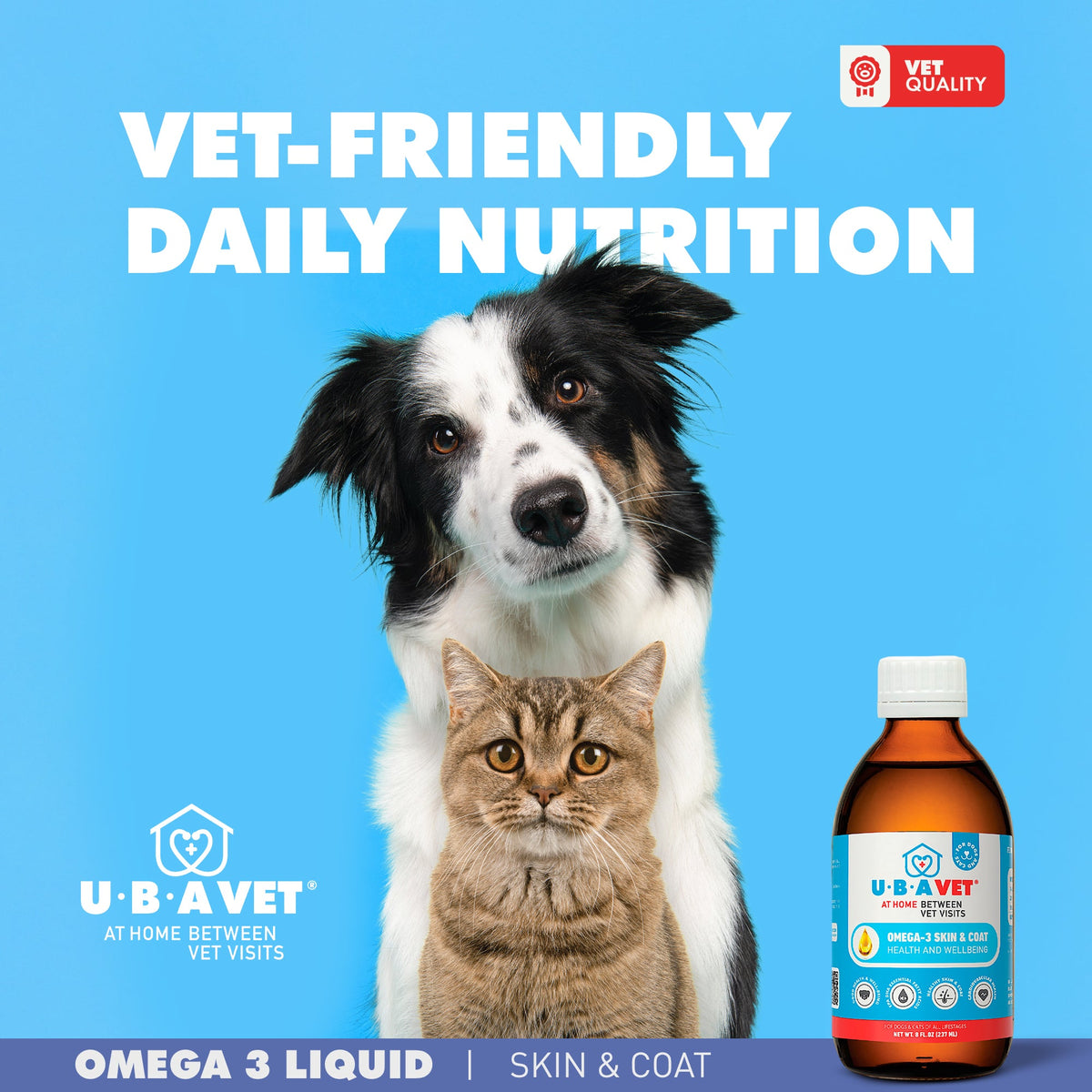 UBAVET Omega-3 Liquid for Dogs & Cats, 8 fl oz