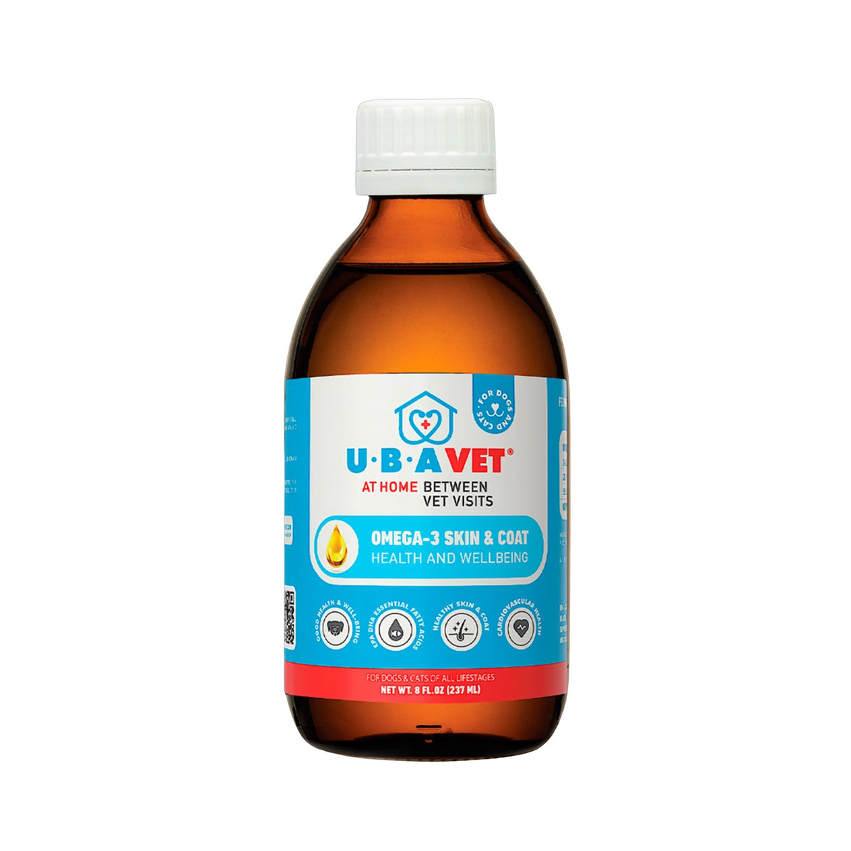UBAVET Omega-3 Liquid for Dogs & Cats, 8 fl oz