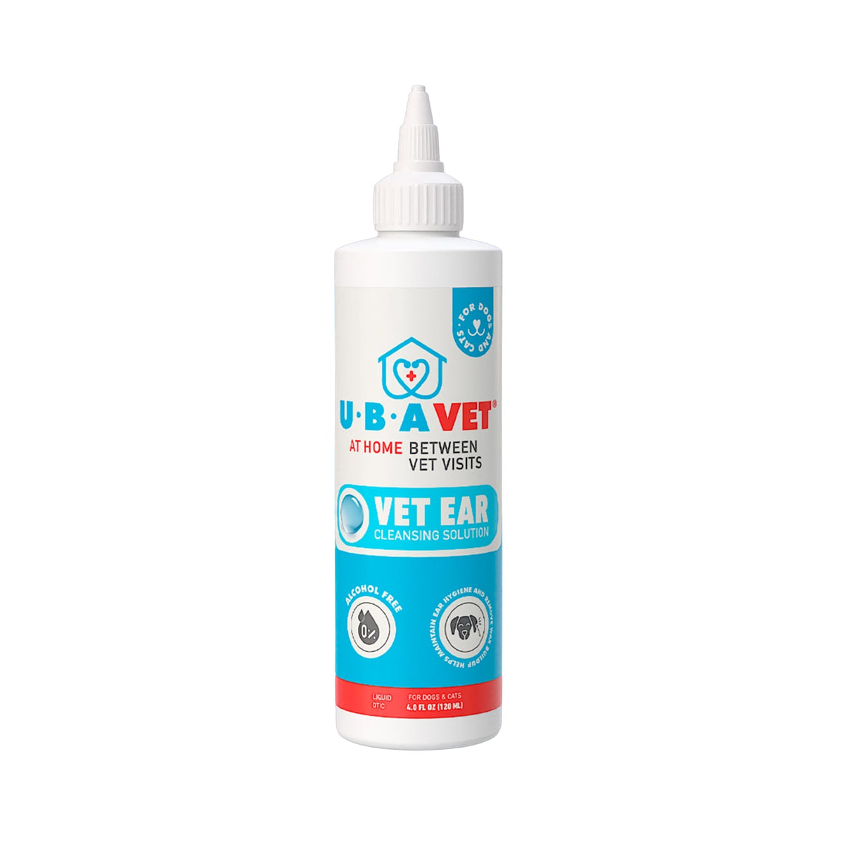 UBAVET Ear Cleansing Solution for Dogs & Cats, 4 fl oz