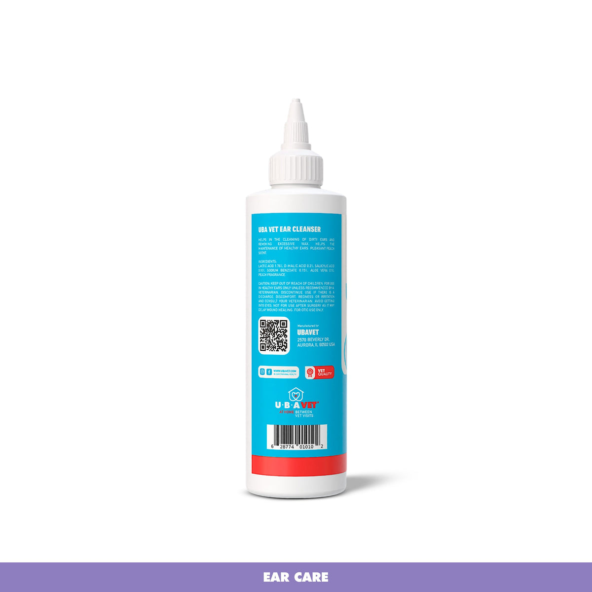 UBAVET Ear Cleansing Solution for Dogs & Cats, 4 fl oz