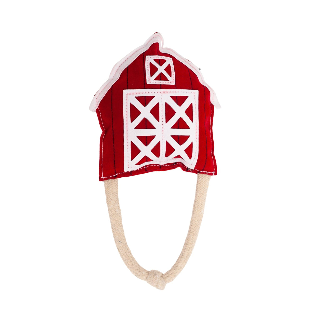 Country Living Faux Leather Red Barn Dog Chew Toy, 12 × 6.3 in