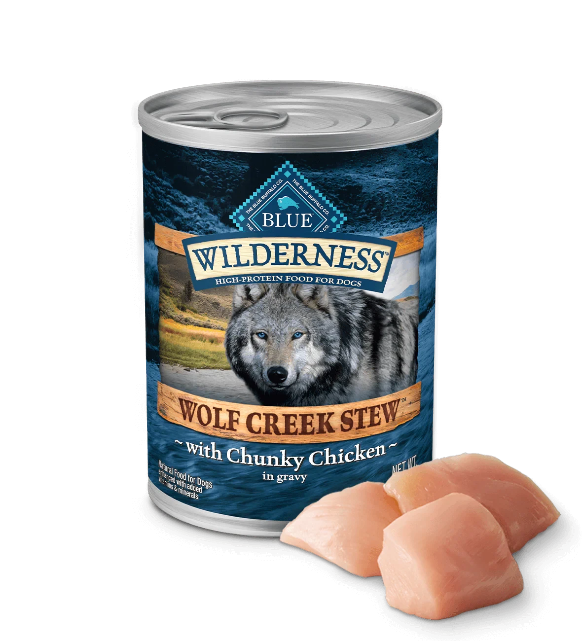 Blue Buffalo Wilderness Wolf Creek Stew Adult Dog Chunky Chicken Stew (12.5oz) - American Bark Bliss