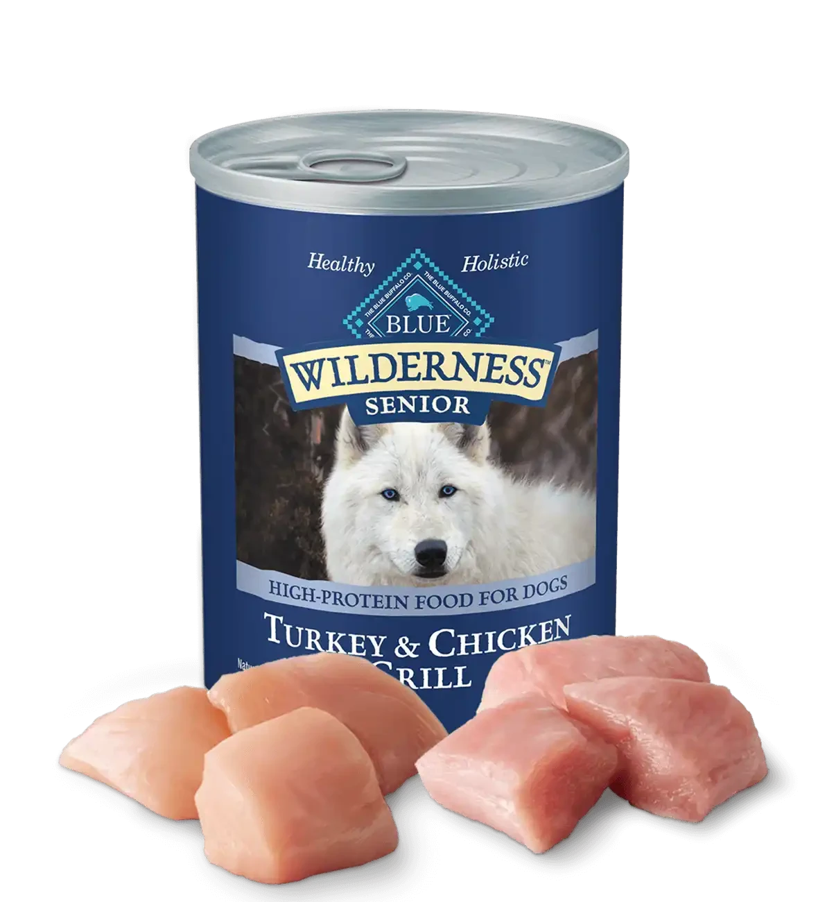 Blue Buffalo Wilderness Senior Dog Turkey and Chicken Grill Wet Dog Cans (12.5oz) - American Bark Bliss